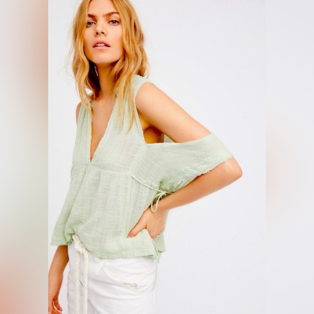 FREE PEOPLE ONE Mint Gauze Indus Top - XS